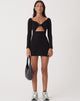 immagine di Motel X Olivia Neill Sadia Mini Dress in Crepe Nero