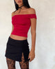 Immagine di Nesel - Top Bardot in pizzo rosso