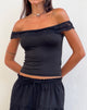 Immagine di Nesel Top Bardot in pizzo sottile nero