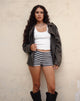 Immagine di Zebbie Distressed Biker Jacket in Olive