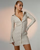 immagine di Nitara Button Up Mini Dress in Crinkle Beige