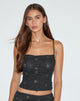 Immagine di Nobita Cami Top in Flower Broderie Nero