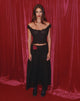 Immagine di Norah, maxi gonna a pieghe in chiffon nero