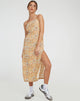 immagine di Nosita Midi Dress con stampa Picnic marrone