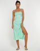 Immagine di Nosita Midi Dress in raso Zebra Verde Menta