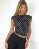 Immagine di Nova Top in maglia nera a pois