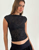 Immagine di Nova Top in maglia a fiori nero