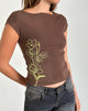Immagine di Nova Top in Mono Flower Flock Marrone