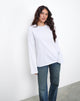 Immagine di OB Tee Top oversize a maniche lunghe in bianco