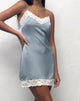 Immagine di Ochi Mini Slip Dress in raso blu polare