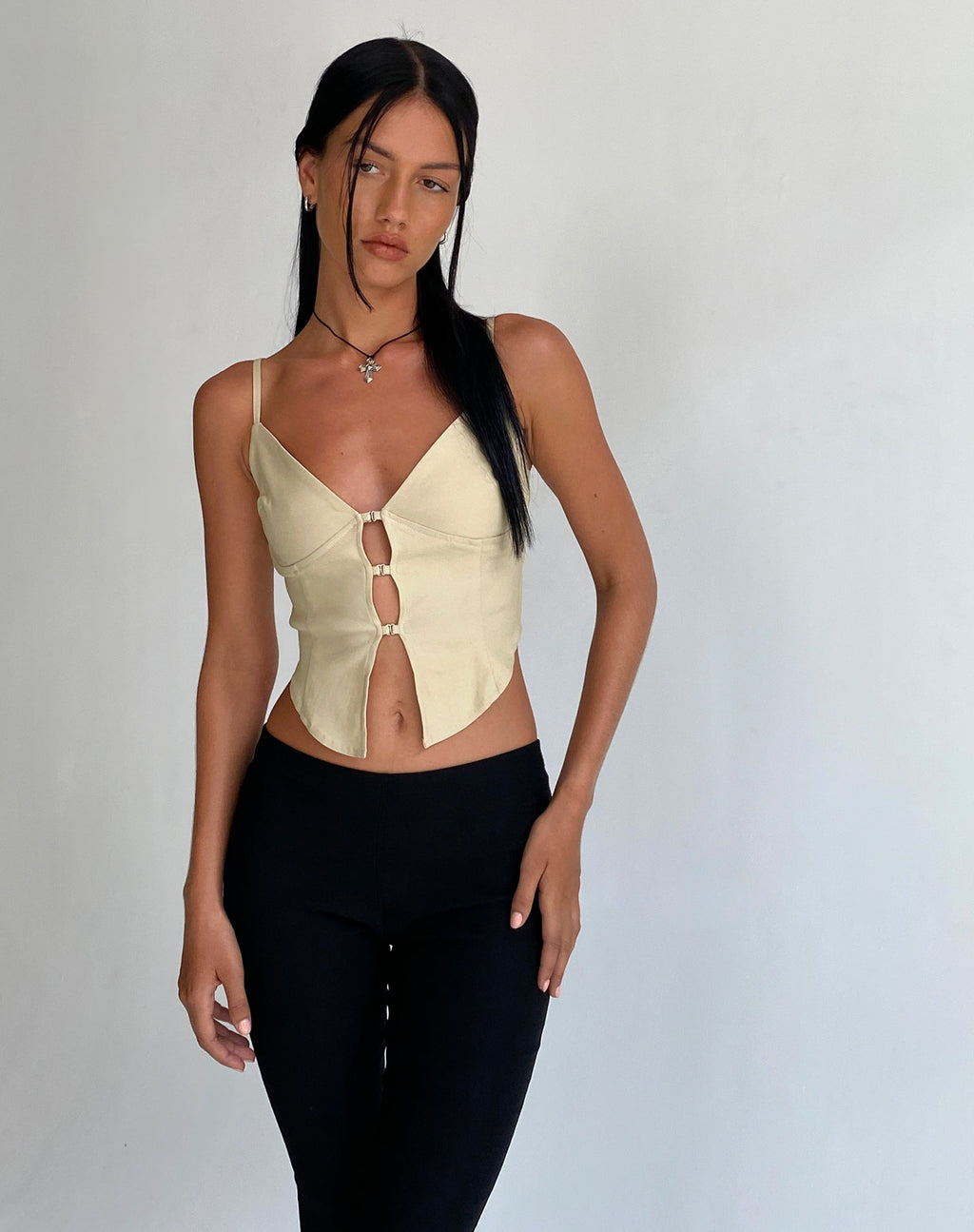 Top cami Oleta in crema