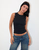 Immagine della canottiera Omari Eyelet in Rib Black