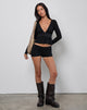 Immagine di Ophay Top in Jersey nero con borchie