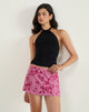 Immagine di Osuya Mini Gonna in Stencil Fiore Rosa