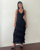Immagine di Otna Maxi abito in chiffon con dettaglio di volant in nero