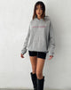 Immagine della felpa con cappuccio oversize in marna grigia con grafica Worst Nightmare