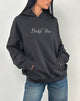 Immagine della felpa con cappuccio oversize in Ocean Storm con grafica Lucky You