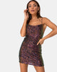 Immagine di Paiva Slip Dress in rete Drape Sequin Iridescente Borgogna