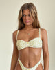 Immagine di Pali Bikini Top in Rosa Gialla a grappolo con bordo Picot