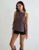 Immagine di Palsi Tie Side Top in marrone con pois medi bianco