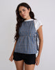 Immagine di Palsi Tie Side Top in Medium Tartan Blue