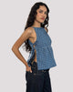 Immagine di Palsi Tie Side Top in Tartan Navy