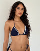 Immagine di Pami Broderie Trim Bikini Top in blu notte