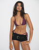 Immagine del top bikini Pami in borgogna con borchie