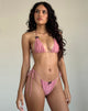 Immagine di Pami Bikini Top in Rosa Shimmer con Fiocco Nero