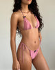Immagine di Leyna Bikini Bottom in rosa shimmer con fiocco nero