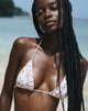 Immagine di Pami Bikini Top in percalle rosso floreale beige con volant