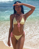 Immagine di Leyna Bikini Bottom in Paisley Yellow with Pink Binding