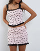 Immagine di Patricia Corset Top in rosa con fiocco e volant in rete nera