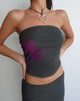 Immagine di Peggy Bandeau Top in verde con stampa floreale viola