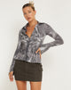 immagine di Phole Button Up Shirt in grigio con pieghe distopiche