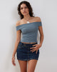 Immagine di Pico Bardot Top in Mesh Tonale Ardesia