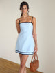 Immagine di Plasina Mini Gonna in Lino Blu