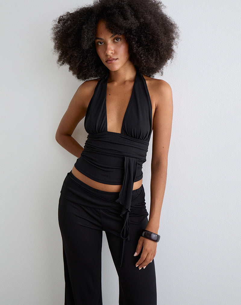 Top Prilla in cupro nero