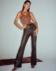 Immagine dei pantaloni Zolo in PU Patchwork Choco Brown