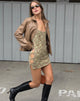 immagine di MOTEL X JACQUIE Lukita Mini Dress in Mix Space Dye Khaki
