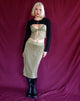 immagine di Golda Midi Skirt in Satin Avocado