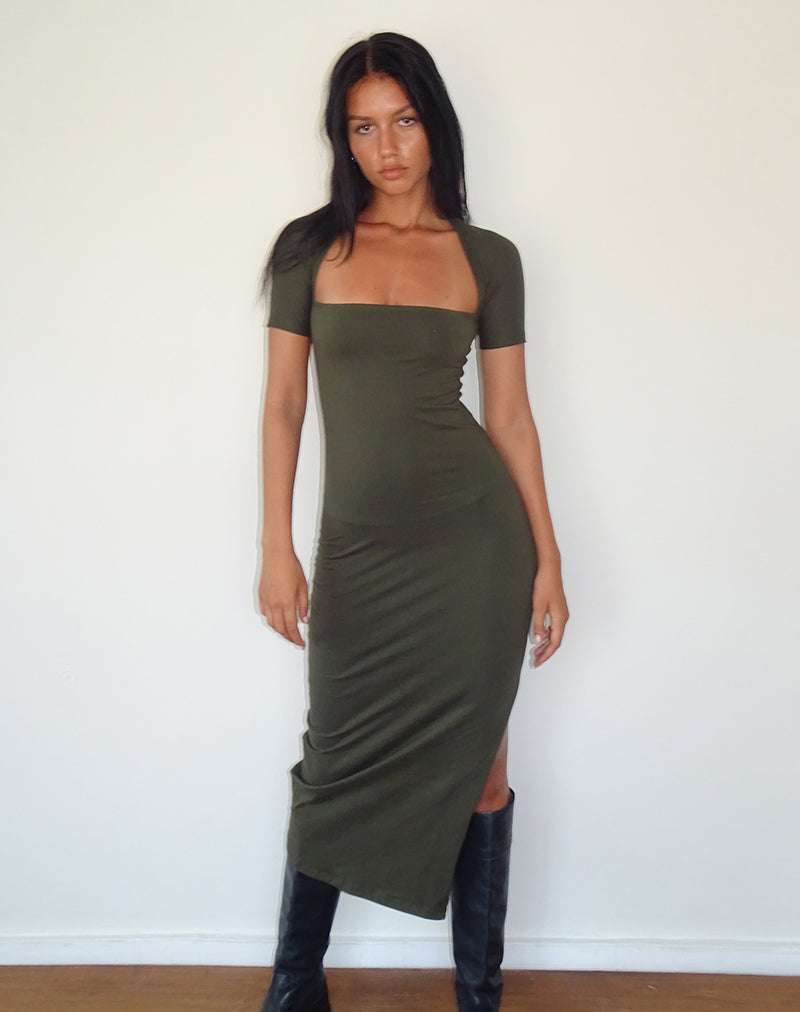 Vestito Quala Midi in oliva