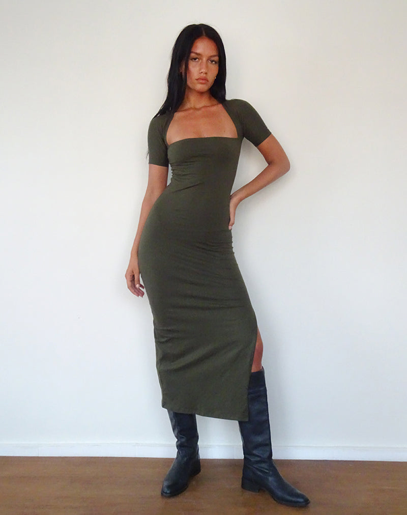 Vestito Quala Midi in oliva