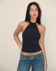Immagine di Raceline Top con collo alto in jersey di rayon nero