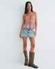 Immagine di Raeya Tie Front Cami Top in chiffon Rosa