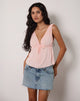 Immagine di Ralia Tie Front Top in Peplum Rosa chiaro