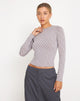 Immagine di Natari Crop Top a maniche lunghe in grigio check