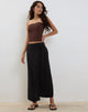 immagine di Peria Maxi Wrap Skirt in Black Crinkle