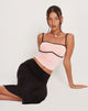 Immagine di Talasi Crop Top in rosa pallido con rilegatura nera