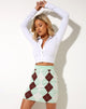 Immagine di Riani Mini Gonna in Argyle verde crema e marrone